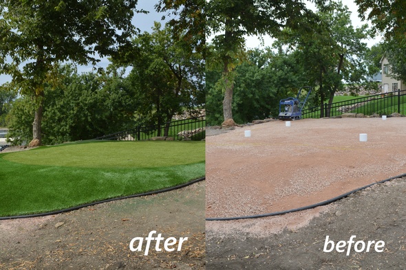Metro New York backyard putting green before and after
