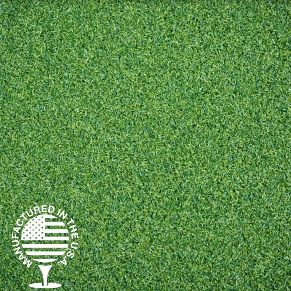 High-quality artificial grass lawn surface with uniform green blades.